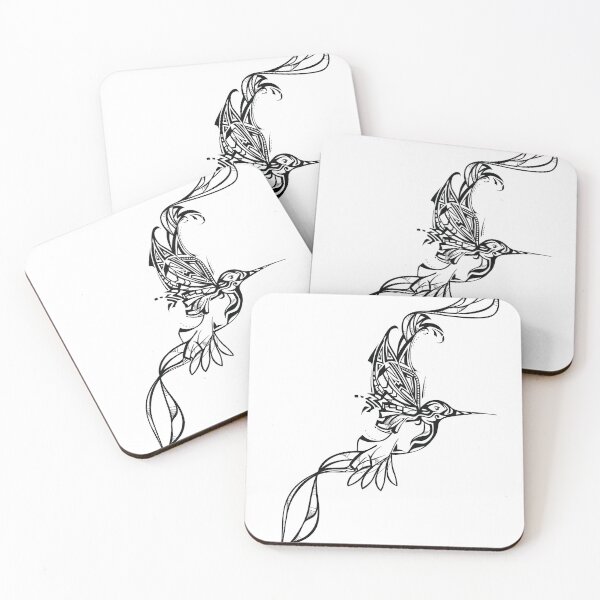 Item preview, Geometric Tribal Hummingbird - Black Online Art designed and sold by HolaStudio.