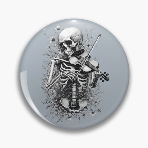 Item preview, Skeleton with Violin in Flowers   - World Music Day designed and sold by Art-Arcade6.