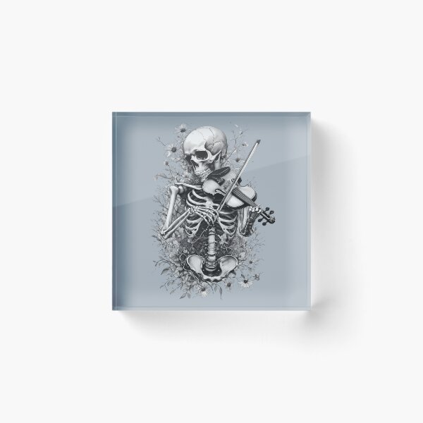 Item preview, Skeleton with Violin in Flowers   - World Music Day designed and sold by Art-Arcade6.