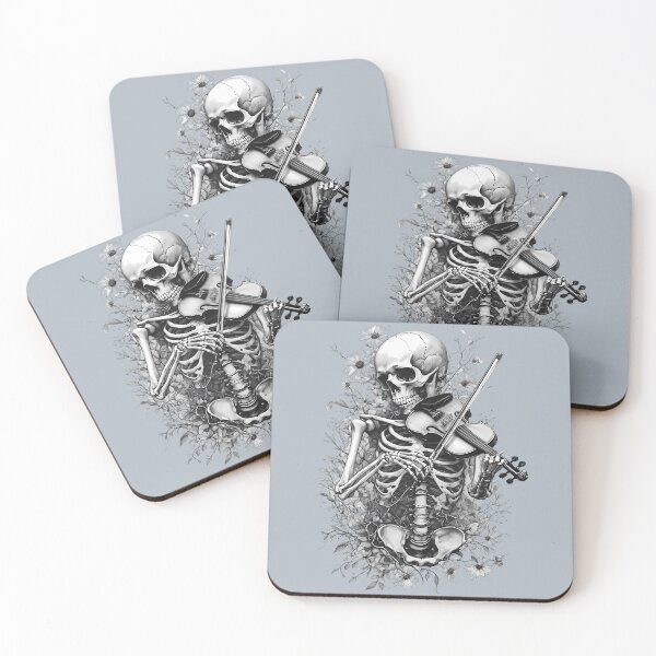 Item preview, Skeleton with Violin in Flowers   - World Music Day designed and sold by Art-Arcade6.