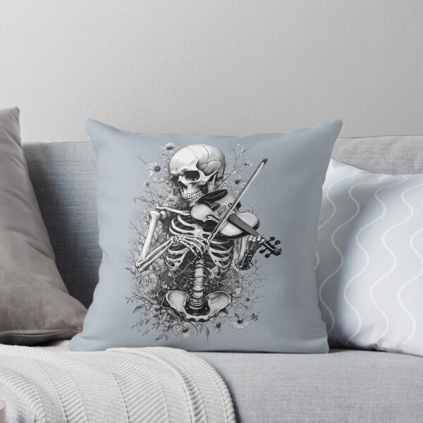 Item preview, Skeleton with Violin in Flowers   - World Music Day designed and sold by Art-Arcade6.