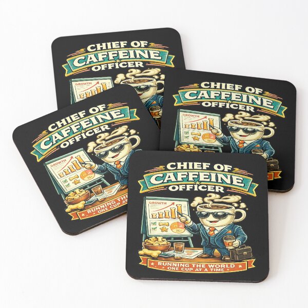 Item preview, Chief Caffeine Officer Shirt Funny Coffee Addict Gift Office Worker Barista Retro Coffee Humor T-Shirt designed and sold by VexonMAN.