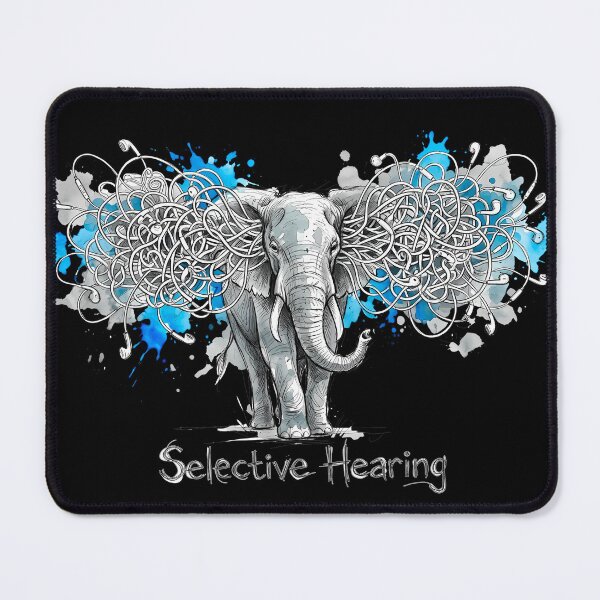 Item preview, Selective Hearing – Surreal Elephant Headphones Illustration designed and sold by SoulPT.