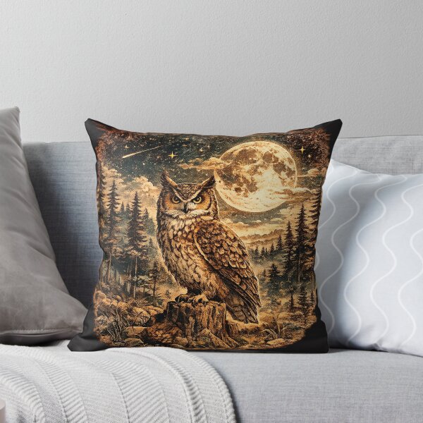 Item preview, Vintage Owl Moonlit Forest Mystical Wildlife Art designed and sold by JustResultsCo.
