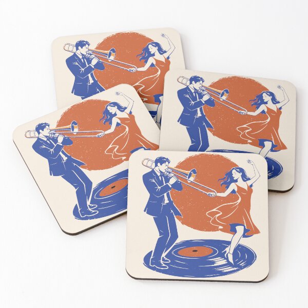 Item preview, Jazz Trombone Player Dancer Print, Vinyl Record Art designed and sold by Studio pod Burom.
