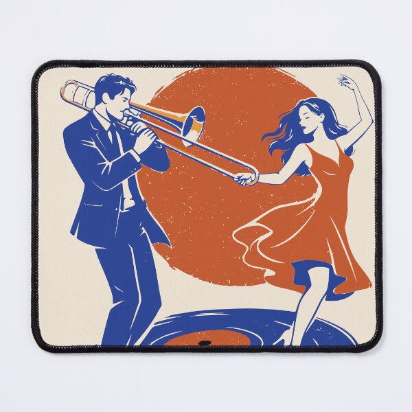 Item preview, Jazz Trombone Player Dancer Print, Vinyl Record Art designed and sold by Studio pod Burom.