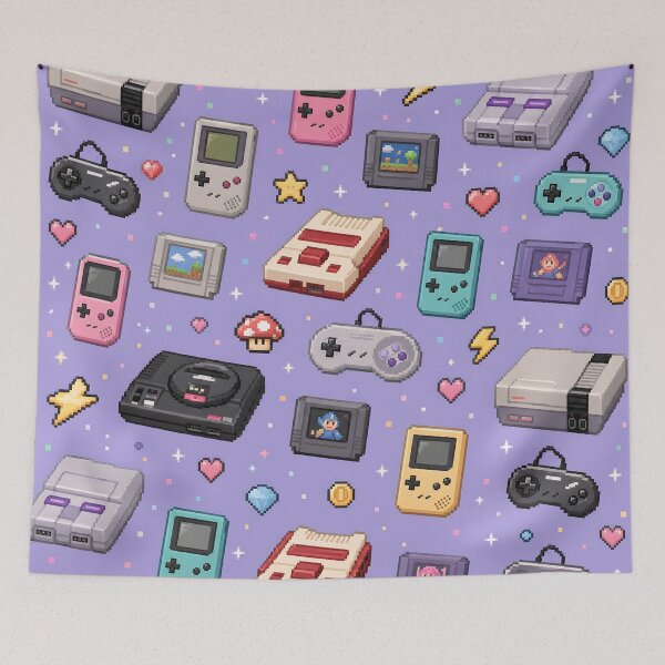 Item preview, Retro Game Consoles Pixel Art Pattern designed and sold by StickyGuys.