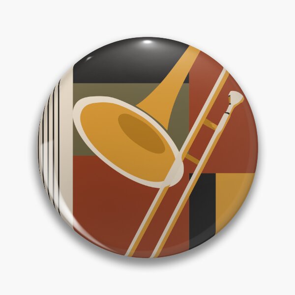 Item preview, Trombone Bauhaus Print, Mid Century Modern Music Art designed and sold by Studio pod Burom.