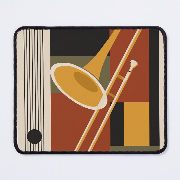 Item preview, Trombone Bauhaus Print, Mid Century Modern Music Art designed and sold by Studio pod Burom.