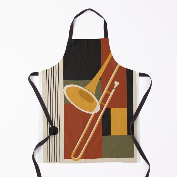 Item preview, Trombone Bauhaus Print, Mid Century Modern Music Art designed and sold by Studio pod Burom.