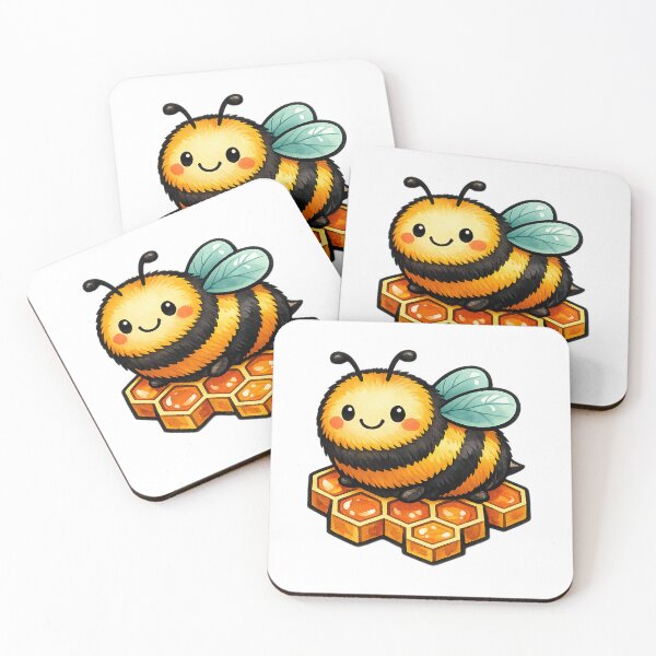 Item preview, Chubby Honeybee on Golden Honeycomb Hexagons designed and sold by eignvalue.