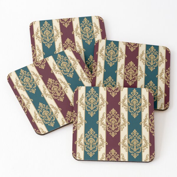 Item preview, Burgundy, Dark Turquoise & Cream Striped Baroque designed and sold by DesignsByPrnces.