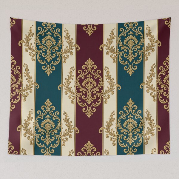 Item preview, Burgundy, Dark Turquoise & Cream Striped Baroque designed and sold by DesignsByPrnces.