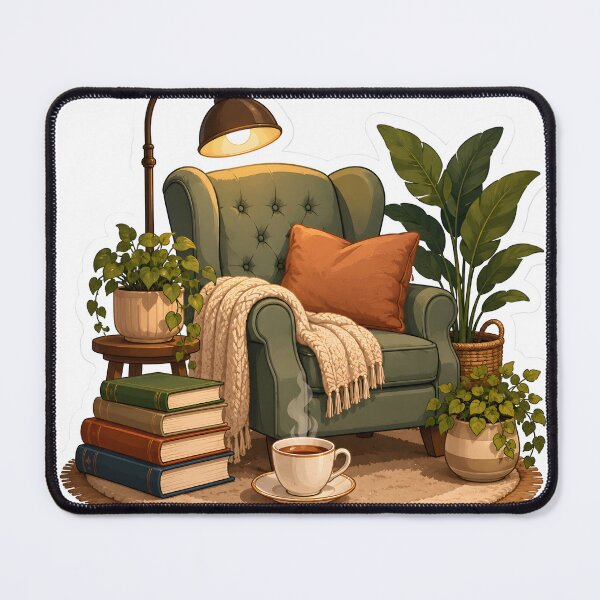 Item preview, Cozy Reading Nook with Books and Tea designed and sold by StickyGuys.