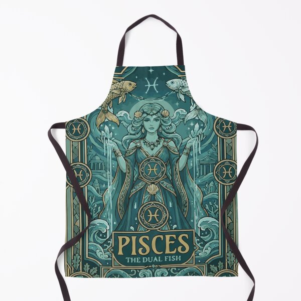 Item preview, Celestial PISCES Zodiac Goddess - The Dual Fish Art Deco designed and sold by CharaFei..
