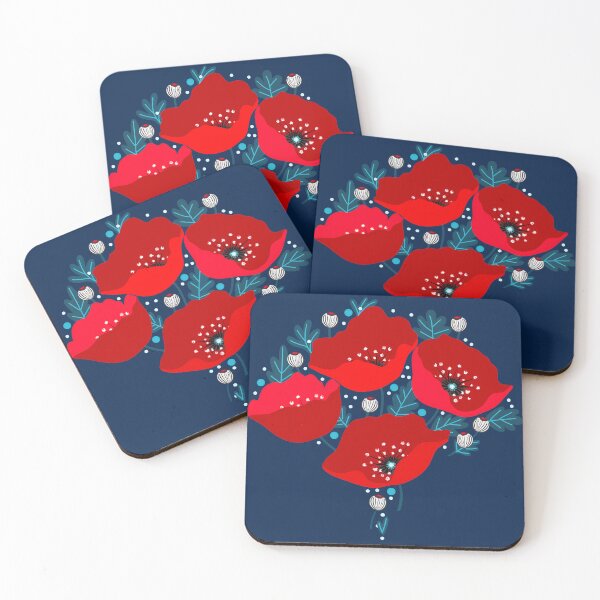Item preview, Iconic red poppies boho art print designed and sold by Clara Fruggeri.