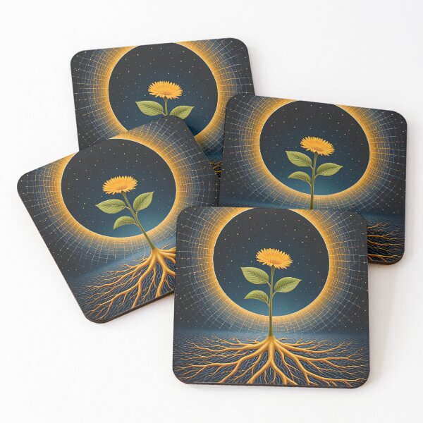 Item preview, Flower blooms in the cosmic embrace of the sun designed and sold by Mianku | Für das Leben.