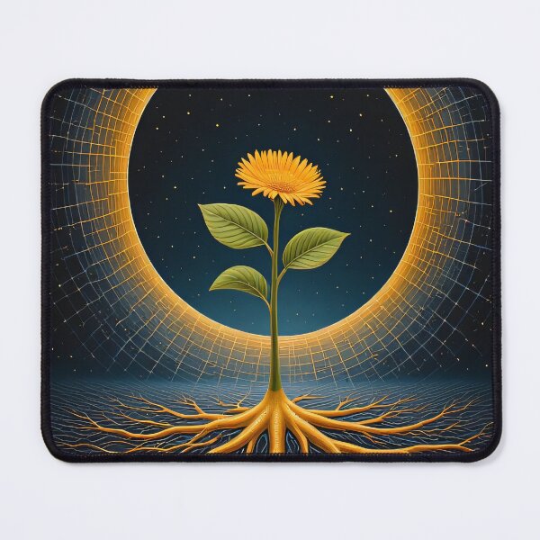 Item preview, Flower blooms in the cosmic embrace of the sun designed and sold by Mianku | Für das Leben.