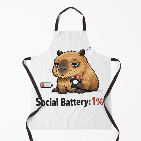 Item preview, Capybara Social Battery 1% | Funny Introvert Meme with 99 Unread Messages designed and sold by Ermicioi.