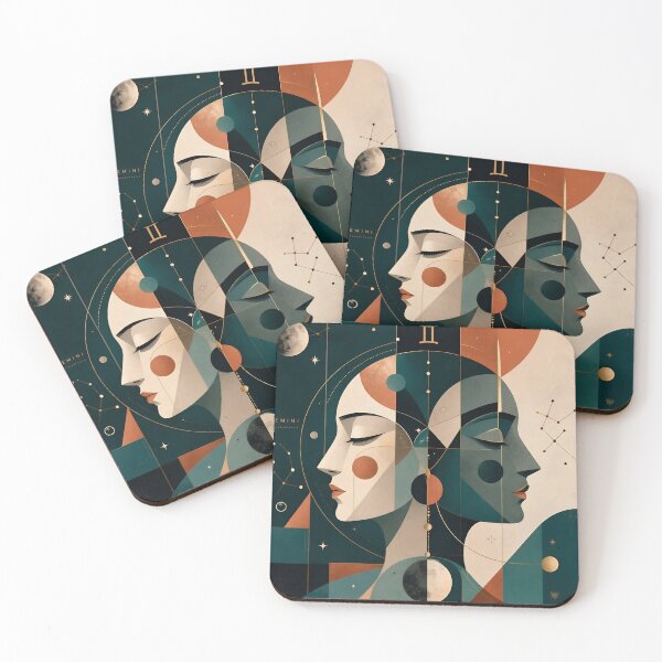 Item preview, Gemini Zodiac Queen - Dual Nature Geometric Abstract Portrait designed and sold by CharaFei.Art.