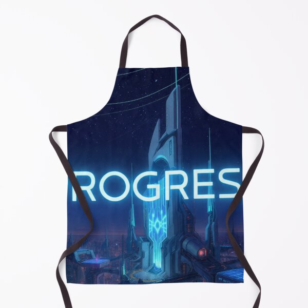 Item preview, PROGRESS - Futuristic Cyberpunk City Neon Tech Motivation Design designed and sold by AiNaturalsOnly.
