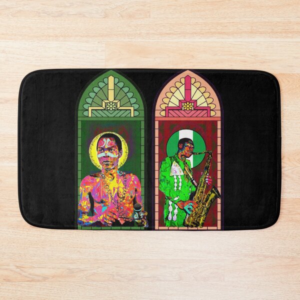 Item preview, Fela Kuti Stained Glass Art  – Pan-African Cathedral Portrait  Nigeria Afrobeat gift designed and sold by Youngkev-arts.