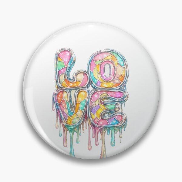 Item preview, Glossy Pastel Stained Glass Love Typography designed and sold by Dzakooob.