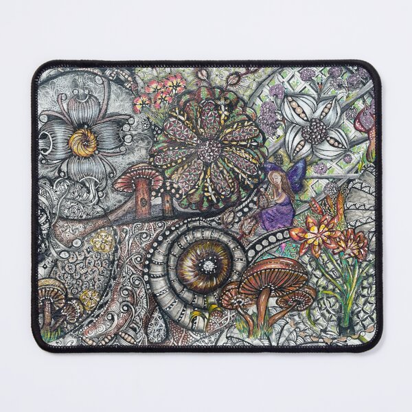 Item preview, Whimsical Botanical Fantasy with Mushrooms and Butterfly designed and sold by LorieFossaArt.