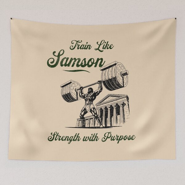 Item preview, Train Like Samson - Biblical Strength Gym Motivation designed and sold by HeHeStudio.