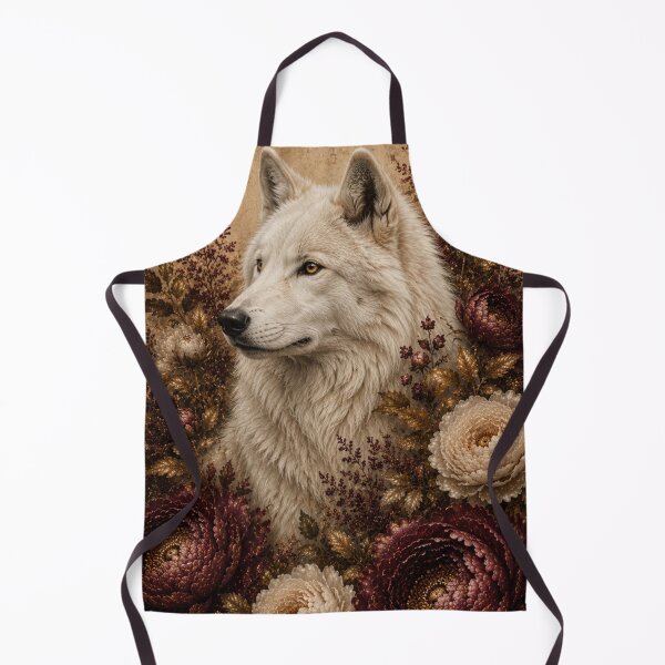 Item preview, White Wolf Among Vintage Flowers designed and sold by VelarisMoon.