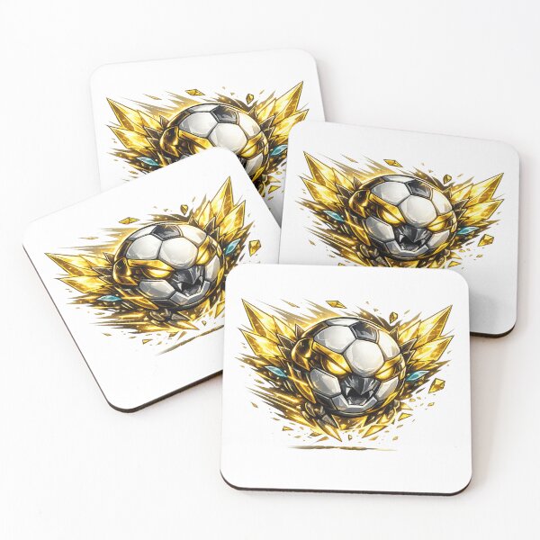 Item preview, Explosive Golden Soccer Ball Mascot - Mechanical Sports Fantasy Art designed and sold by M.Store.