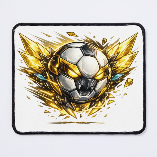 Item preview, Explosive Golden Soccer Ball Mascot - Mechanical Sports Fantasy Art designed and sold by M.Store.