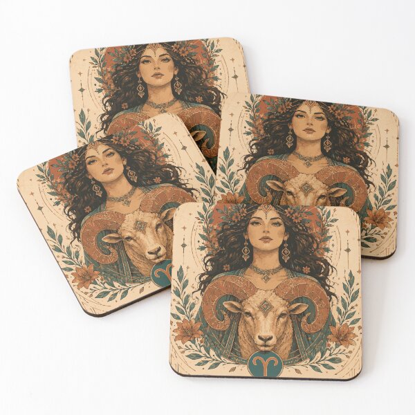 Item preview, Aries Zodiac Goddess Art Nouveau Vintage designed and sold by CharaFei..
