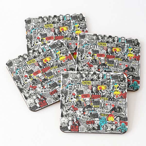 Item preview, Retro Classic Cinema Stickers Collage - Vintage Film Noir, Horror Monsters & Sci-Fi Pop Art Design designed and sold by afarkar.