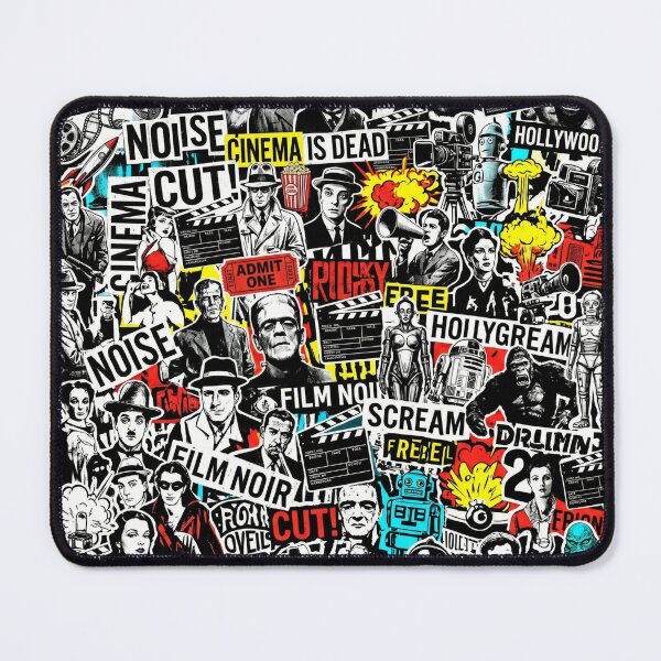 Item preview, Retro Classic Cinema Stickers Collage - Vintage Film Noir, Horror Monsters & Sci-Fi Pop Art Design designed and sold by afarkar.