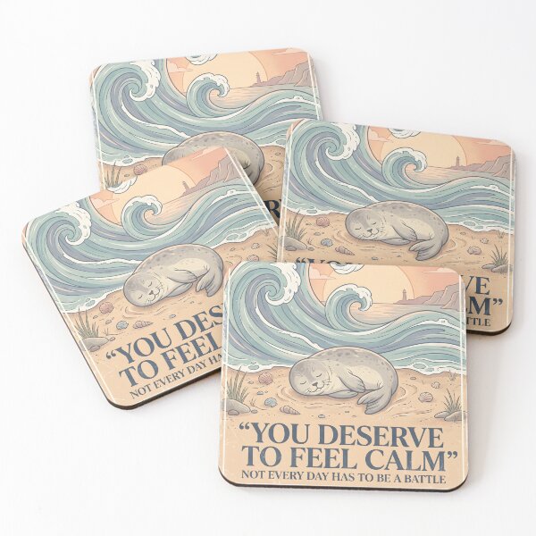 Item preview, You Deserve to Feel Calm – Ocean Therapy Poster Design designed and sold by Sea Gem.