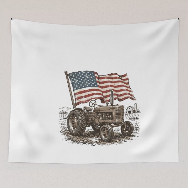 Item preview, Vintage Patriotic American Tractor Country Acres Design designed and sold by Paper Drip.