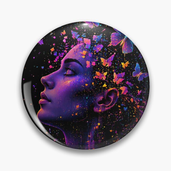 Item preview, Set Yourself Free | Neon Butterfly Mindscape | Cyberpunk Digital Freedom Art designed and sold by FunkyVista.