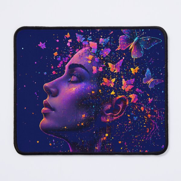 Item preview, Set Yourself Free | Neon Butterfly Mindscape | Cyberpunk Digital Freedom Art designed and sold by FunkyVista.