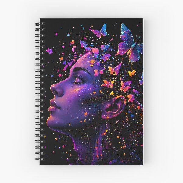Item preview, Set Yourself Free | Neon Butterfly Mindscape | Cyberpunk Digital Freedom Art designed and sold by FunkyVista.