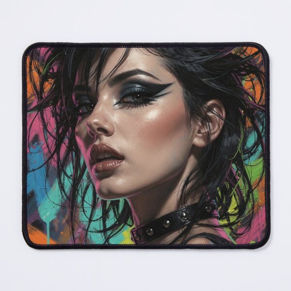 Item preview, Painterly Impasto Hyperrealist Punk Beauty Portrait  designed and sold by Davidaccio Collection .