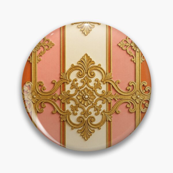 Item preview, Dusk Orange, Matte Peach & Cream Striped Baroque designed and sold by DesignsByPrnces.