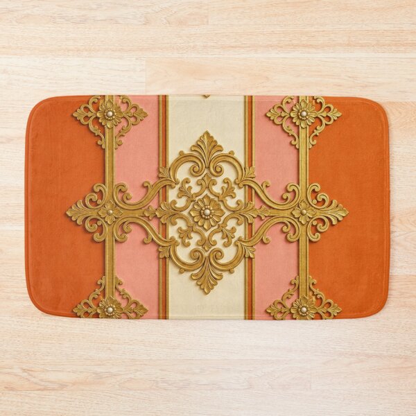 Item preview, Dusk Orange, Matte Peach & Cream Striped Baroque designed and sold by DesignsByPrnces.