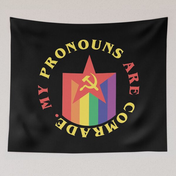 Item preview, my pronouns are comrade (queer) designed and sold by remerasnerdas.