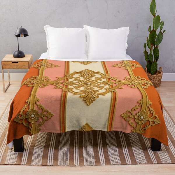Item preview, Dusk Orange, Matte Peach & Cream Striped Baroque designed and sold by DesignsByPrnces.