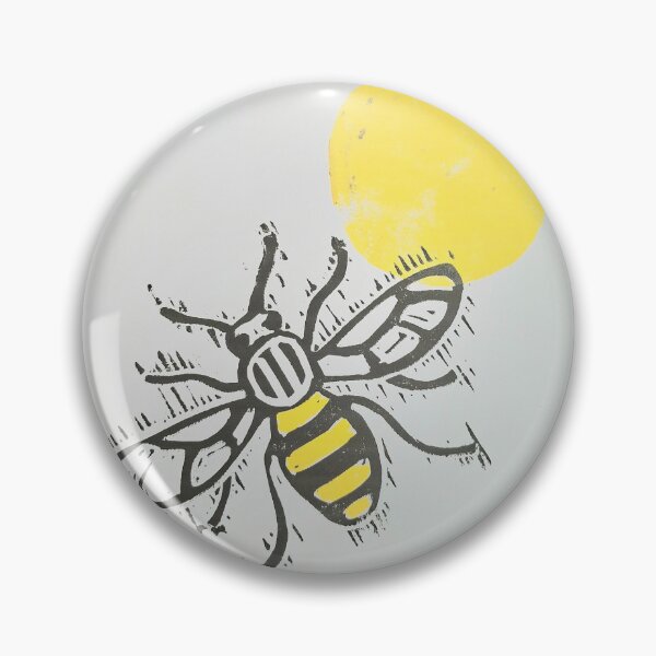Item preview, Lino print Manchester bee and sun designed and sold by SombreroDoodles.