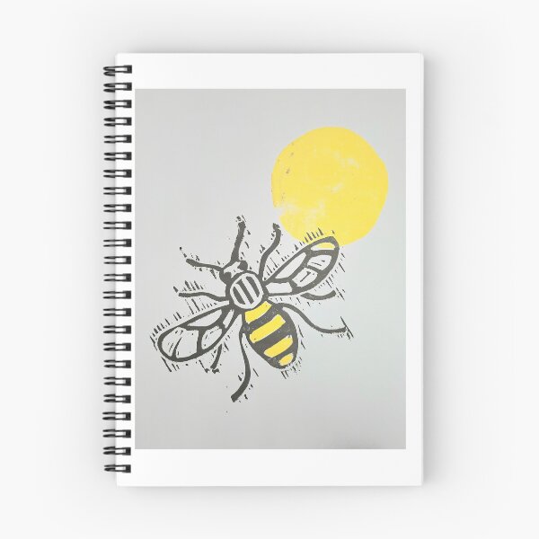 Item preview, Lino print Manchester bee and sun designed and sold by SombreroDoodles.
