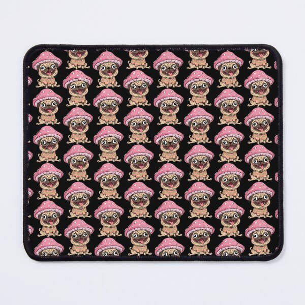 Item preview, Pink Mushroom Hat Pug in Patterned Sweater designed and sold by Emegan Print Art.