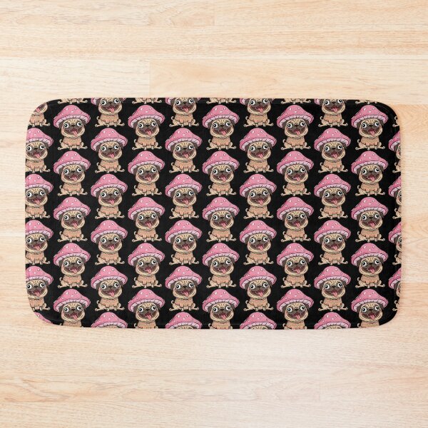 Item preview, Pink Mushroom Hat Pug in Patterned Sweater designed and sold by Emegan Print Art.