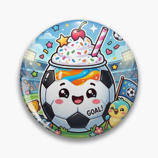 Item preview, Cute Soccer Ball Milkshake Mascot - Kawaii Football Goal Celebration designed and sold by M.Store.